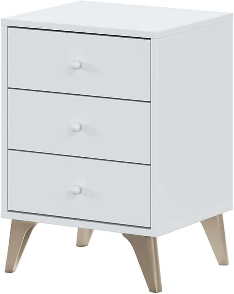 Mondo Viro Ensemble de meubles de chambre Sweet Commode et table de chevet en aggloméré blanc (Table de chevet et commode)