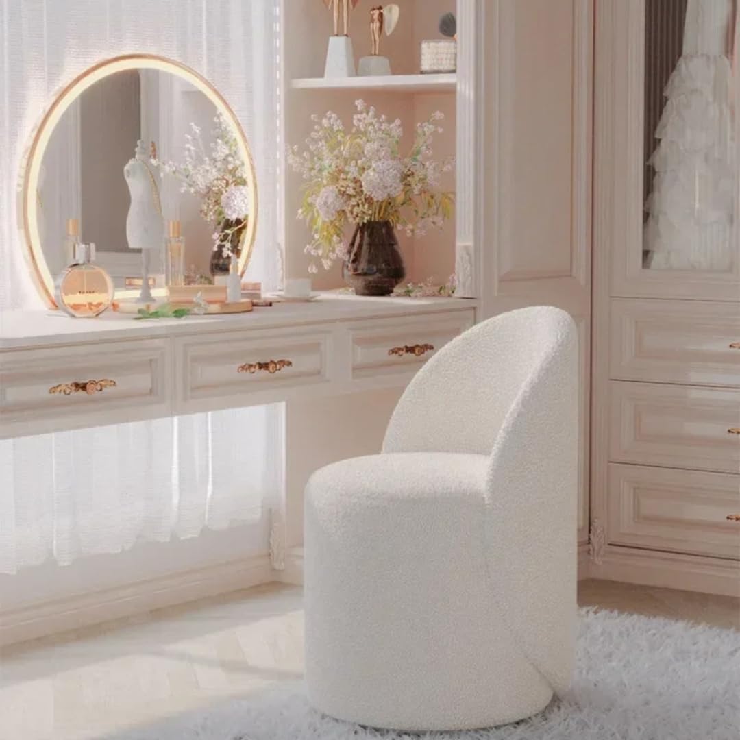 Tabouret de maquillage nordique de luxe – Élégant fauteuil de coiffeuse en cachemire pour chambre à coucher, meuble, décoration d'intérieur, siège de maquillage confortable
