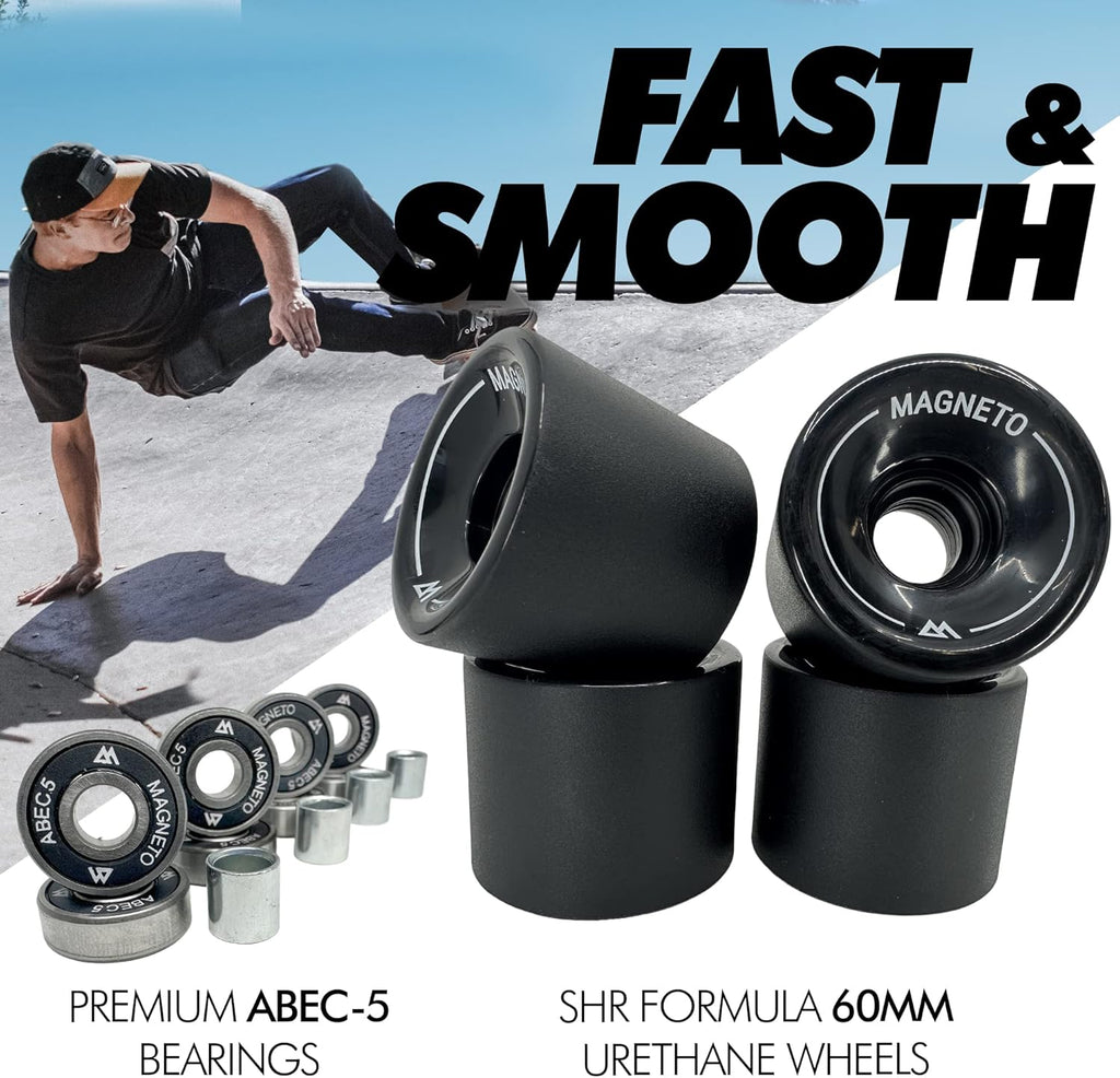 Magneto Mini Cruiser Skateboard Cruiser | Shortboard | Plate-Forme d'érable Canadien - Conçu pour Les Enfants, Les Adolescents et Les Adultes (Coeur Beat)