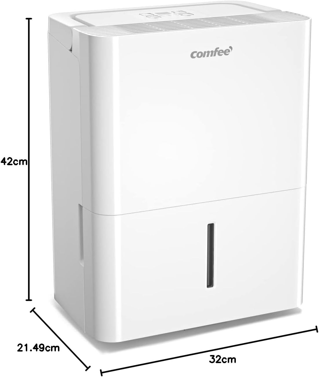 Déshumidificateur Compacte, Absorbe jusqu'à 10L-jour, Deshumidificateur d air avec Roulettes et Poignée, Minuterie 24H, Réservoir 2L, Pour pièce de 16-31㎡, MDDN-10DEN7
