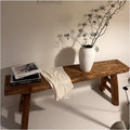 Banc en bois d'intérieur - Long banc de couloir en bois rustique massif avec capacité de 200 kg pour entrée, coin petit-déjeuner ou bout de lit
