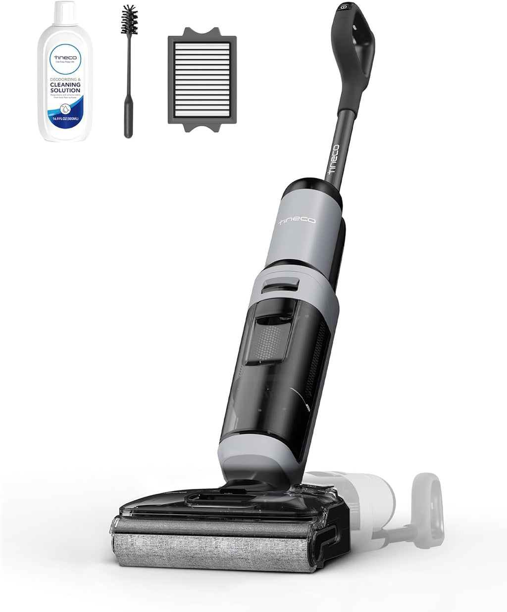 Tineco Floor One i5 Stretch Aspirateur Laveur, Aspirateur Sec et Humide, Aspiration Puissante 20 kPa, portée à Plat 180°, Nettoyage Deux Bords, 30 Min d'autonomie, Réservoirs d'eau Grande Capacité
