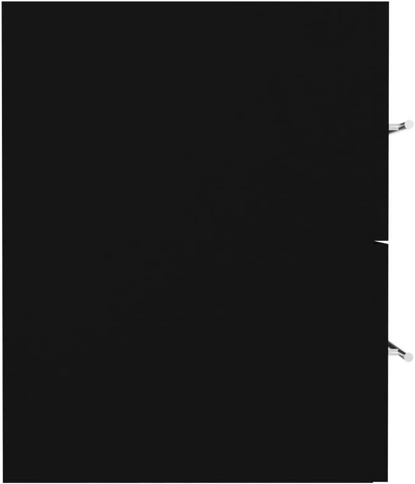 vidaXL Armoire d'Evier avec Lavabo Intégré Meuble de Salle de Bain Armoire de Rangement avec Vasque Toilette Intérieur Noir Bois d'Ingénierie