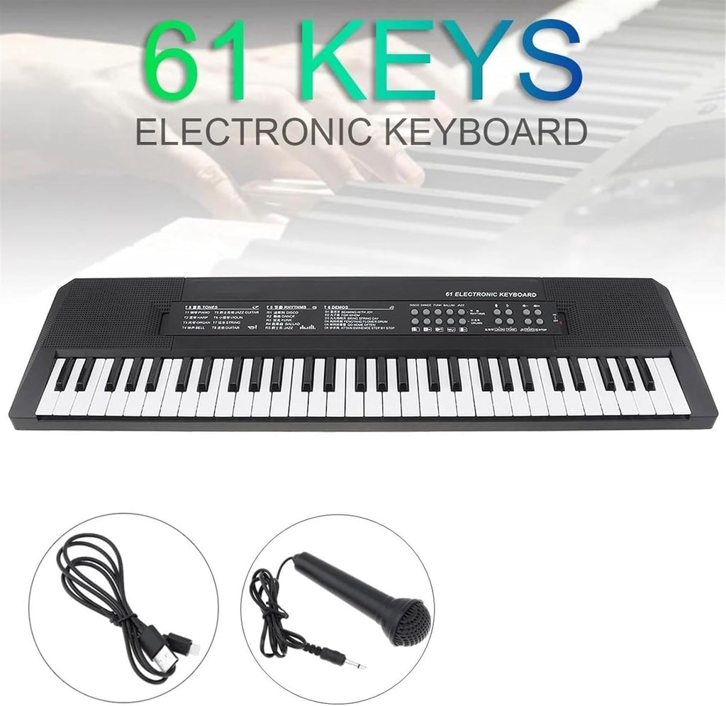 clavier électronique piano Clavier Électronique 61 Touches Piano Clavier De Musique Numérique Portable Avec Microphone Cadeau Musical Facile À Apprendre