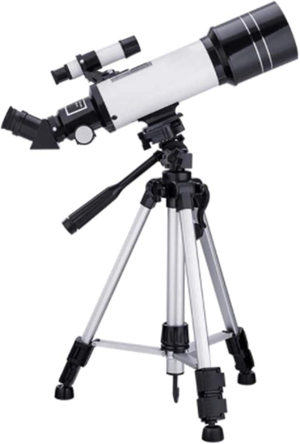 Télescope Jumelles Haute Puissance Télescope, Lentille Optique Verre Enduit HD Astronomique Réfraction 70 MM, Trépied L'observation Voyage Plein Air Débutants, Blanc intérieur/extérieur