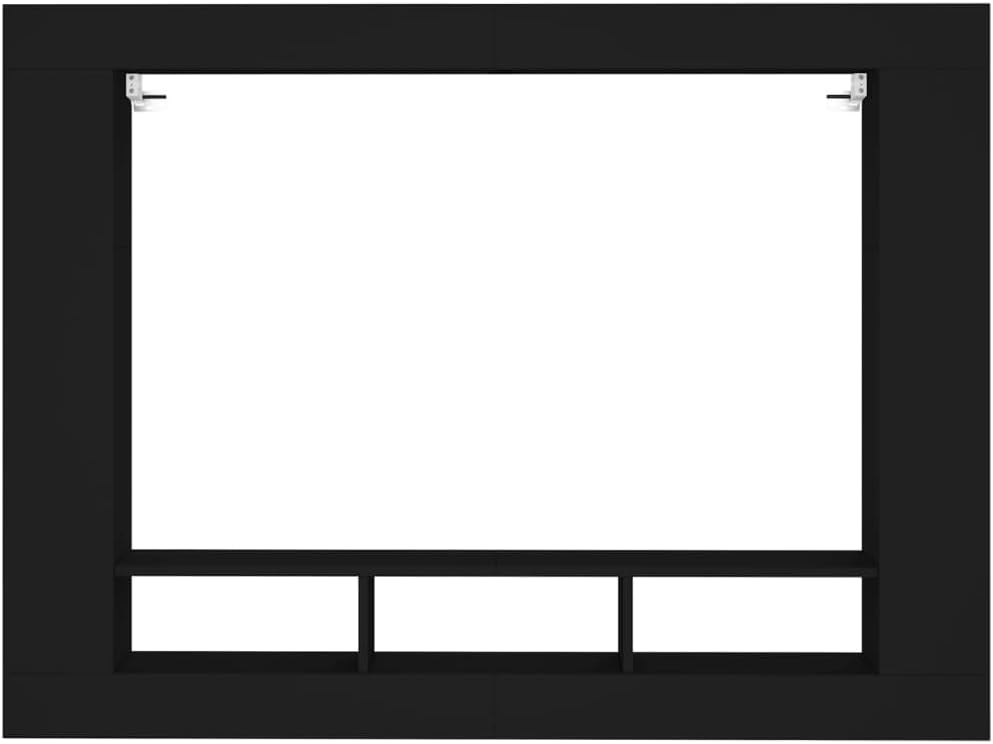 LLEZKBR Armoires et rangement-Meuble TV en bois d'ingénierie Noir 152 x 22 x 113 cm