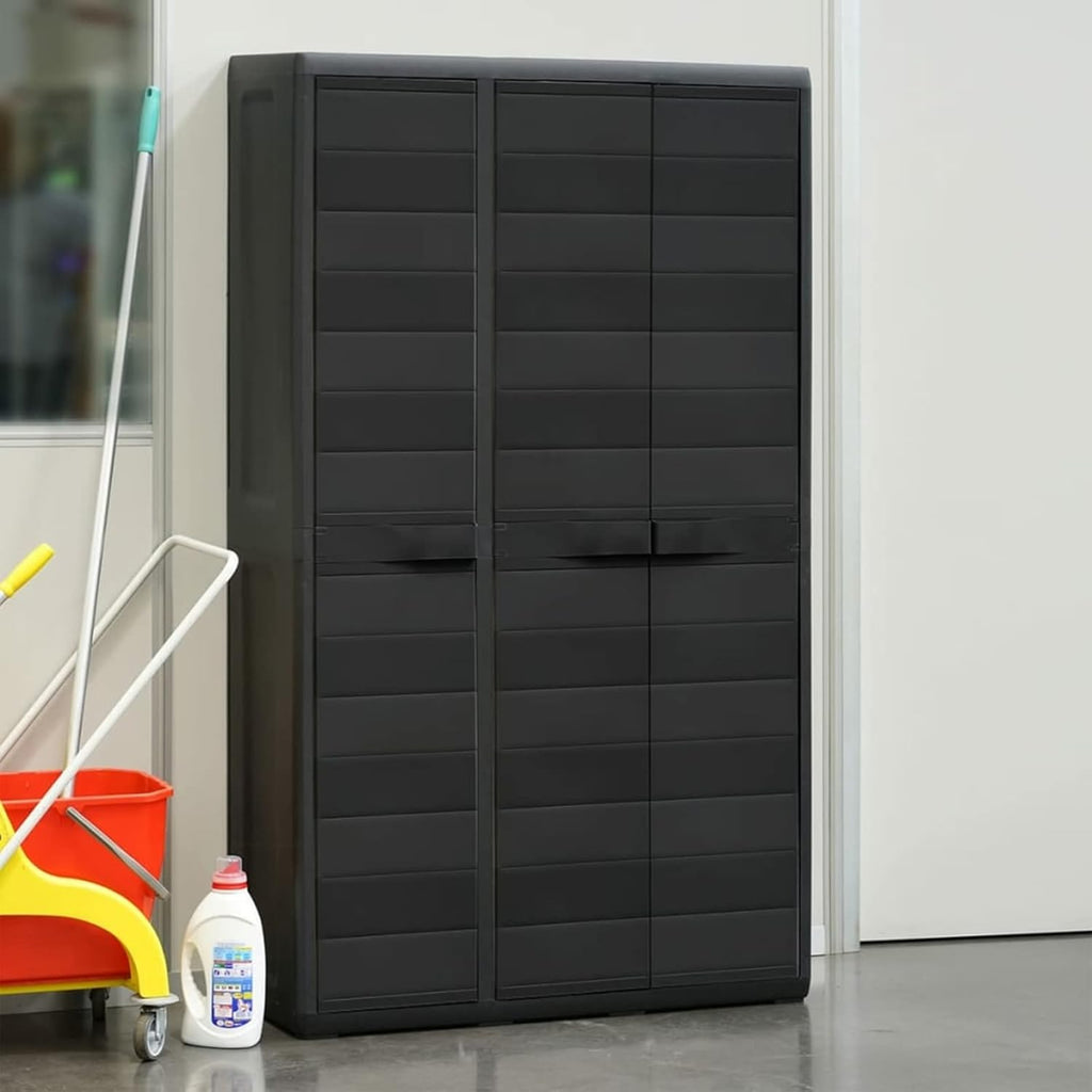 Goliraya Armoire de Rangement de Jardin Meuble de Rangement Extérieur Jardin ou Patio avec 4 étagères Noir