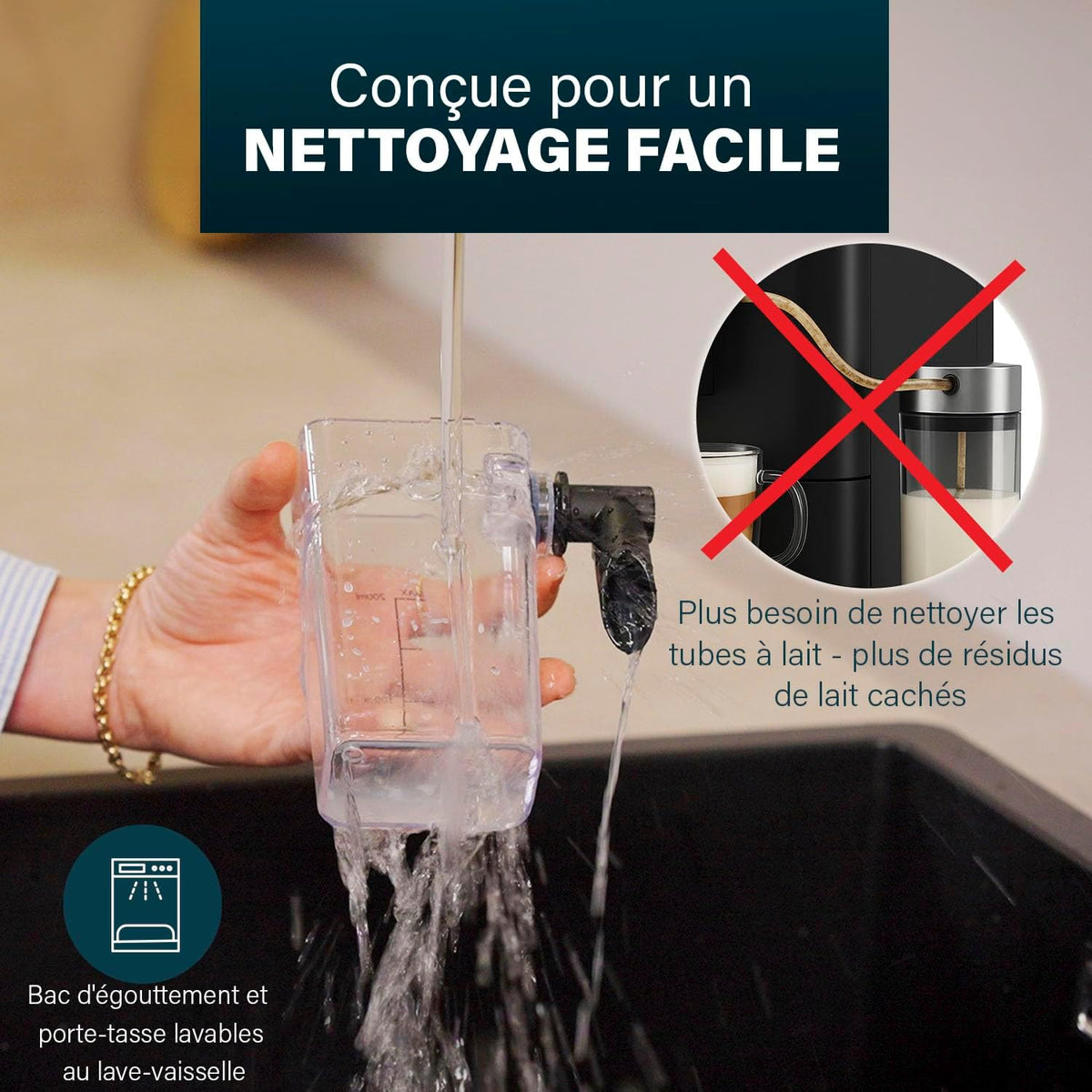 Princess Capsule and Latte Pro Machine à Café à Capsules, Compatible Nespresso, Lait Automatique, 20 Bars, 1400W, Sans BPA, Pièces Lavables, Arrêt Automatique, 01.249455.01.001