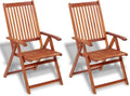ARKEM Chaises Pliables de Jardin 2 pcs Bois Solide d'acacia Marron,Table De Jardin,Chaise Jardin Plastique,Chaise De Jardin Aluminium,