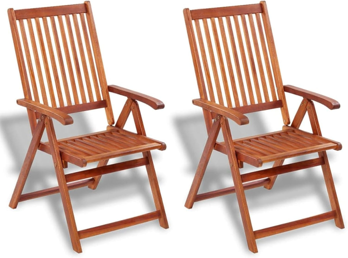 ARKEM Chaises Pliables de Jardin 2 pcs Bois Solide d'acacia Marron,Table De Jardin,Chaise Jardin Plastique,Chaise De Jardin Aluminium,