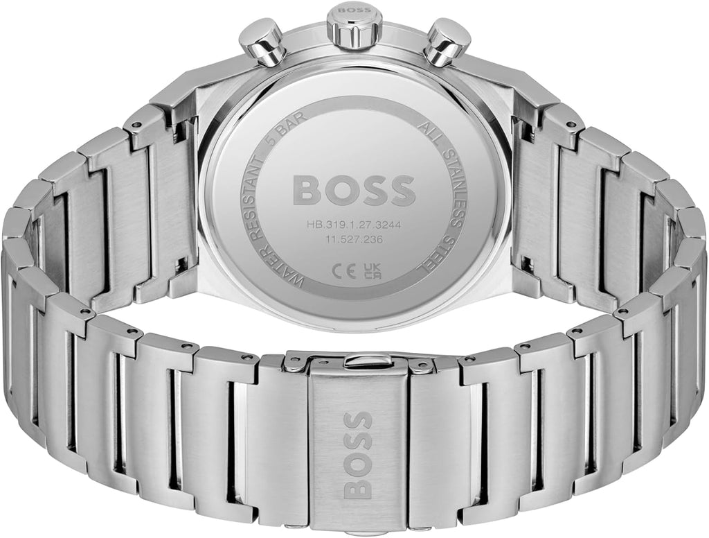 BOSS Montre Chronographe à Quartz pour Homme Collection Candor Chrono - Disponible avec Bracelet en Acier Inoxydable, en Cuir, ou en Silicone
