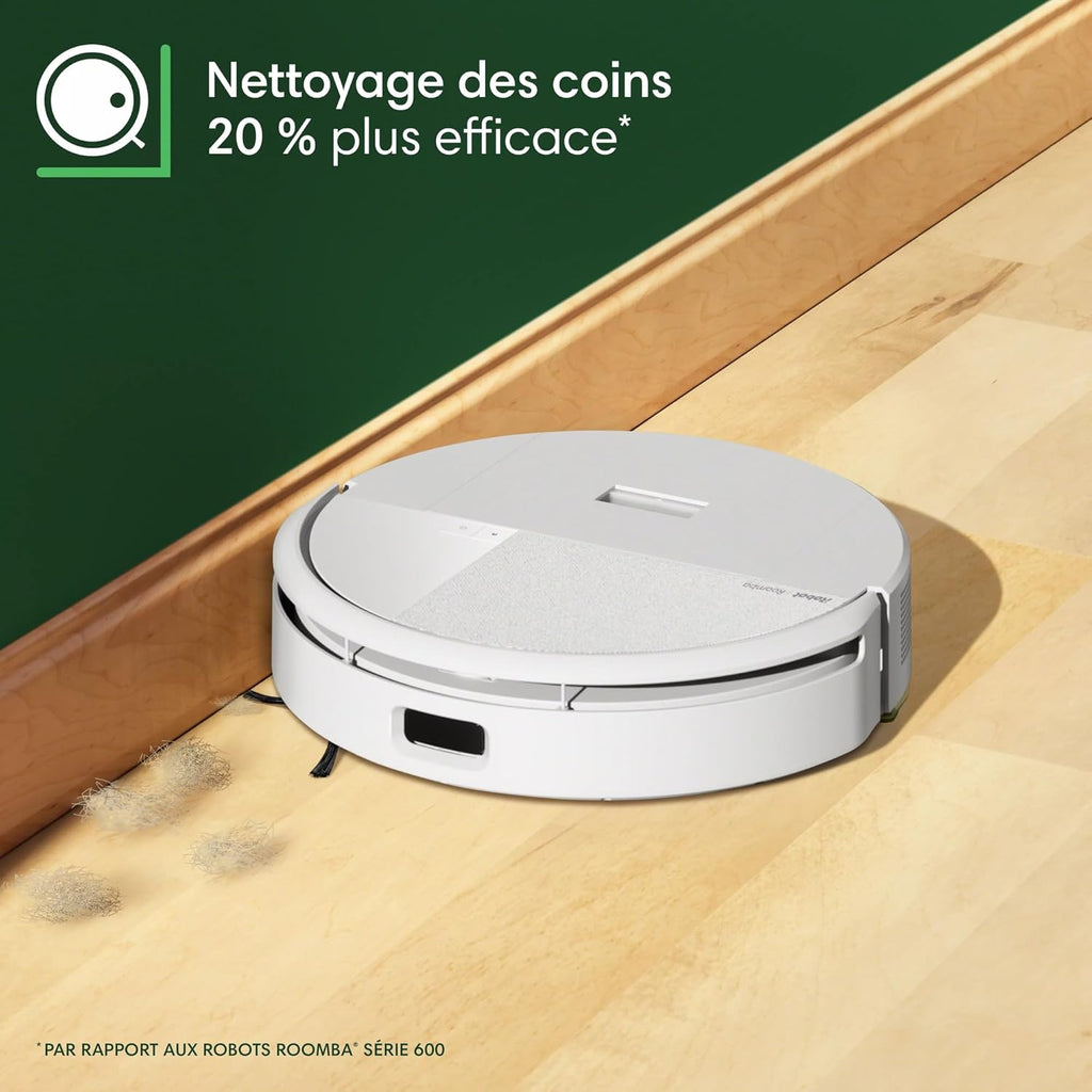 iRobot Roomba 205 DustCompactor Combo Robot - Compacte automatiquement Les débris à l’intérieur du robot jusqu'à 60 Jours - Sans sac - Clearview LiDAR - 7KPa - Se Recharge et reprend Le Travail -Blanc