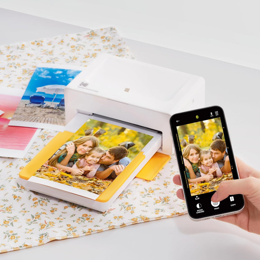 Kodak Dock Plus 4Pass Imprimante Photo (10x15cm) + Pack d'accessoires avec 90 Papier Photo (10 Feuilles Initiales + Paquet de 80 Feuilles)