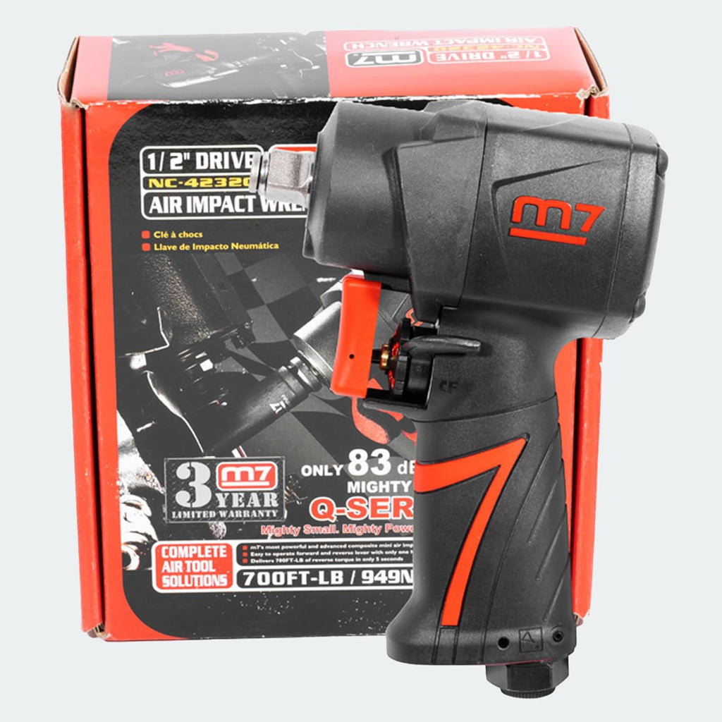 M7 Clé à chocs pneumatique compacte de 1,27 cm avec double marteau NC-4232Q Outil industriel, moto et automobile, visseuse à percussion avec poignée pistolet, clé dynamométrique pneumatique avec