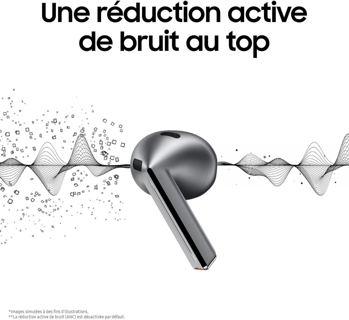 Buds3, Écouteurs sans Fil, Réduction Active de Bruit, Bluetooth, Blanc, Audio 360, AI, Chargeur Secteur Inclus, (Version FR)