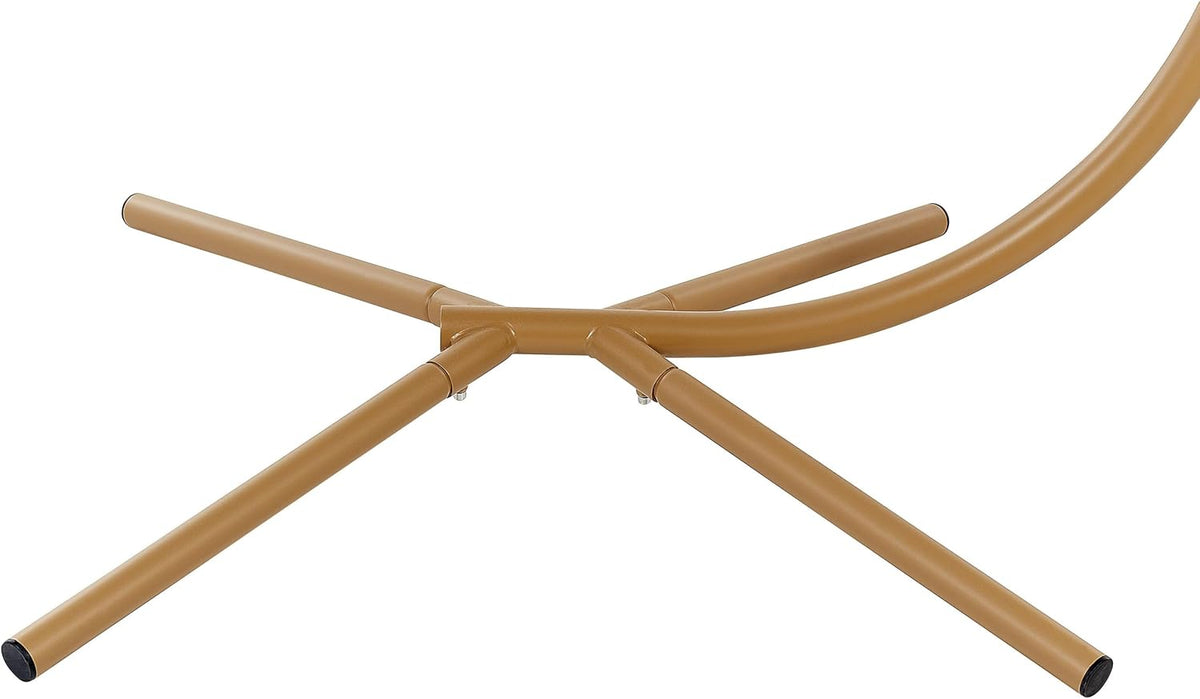 Fauteuil Suspendu en Polyrotin Beige avec Support en Métal Intérieur Extérieur Acri