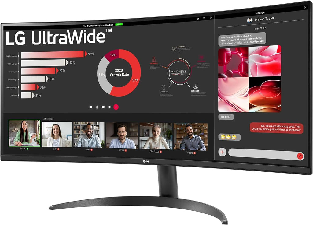UltraWide™ 34WR50QK-B Ecran PC Ultra Large 34" - Dalle VA résolution QHD (3440 x 1440), 5ms GtG 100Hz, HDR 10, sRGB 90% (CIE1931), inclinable, Mode Portrait
