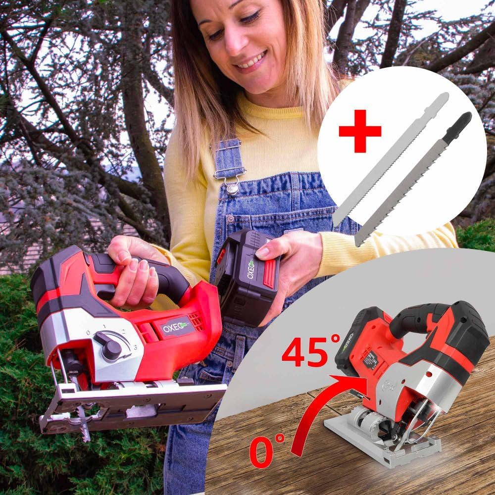 Oxeo Ensemble Essentiel Bricolage Easy Full 18V : Perceuse/Meuleuse/Scie Sauteuse avec Batteries 2Ah/4Ah et Chargeur Rapide