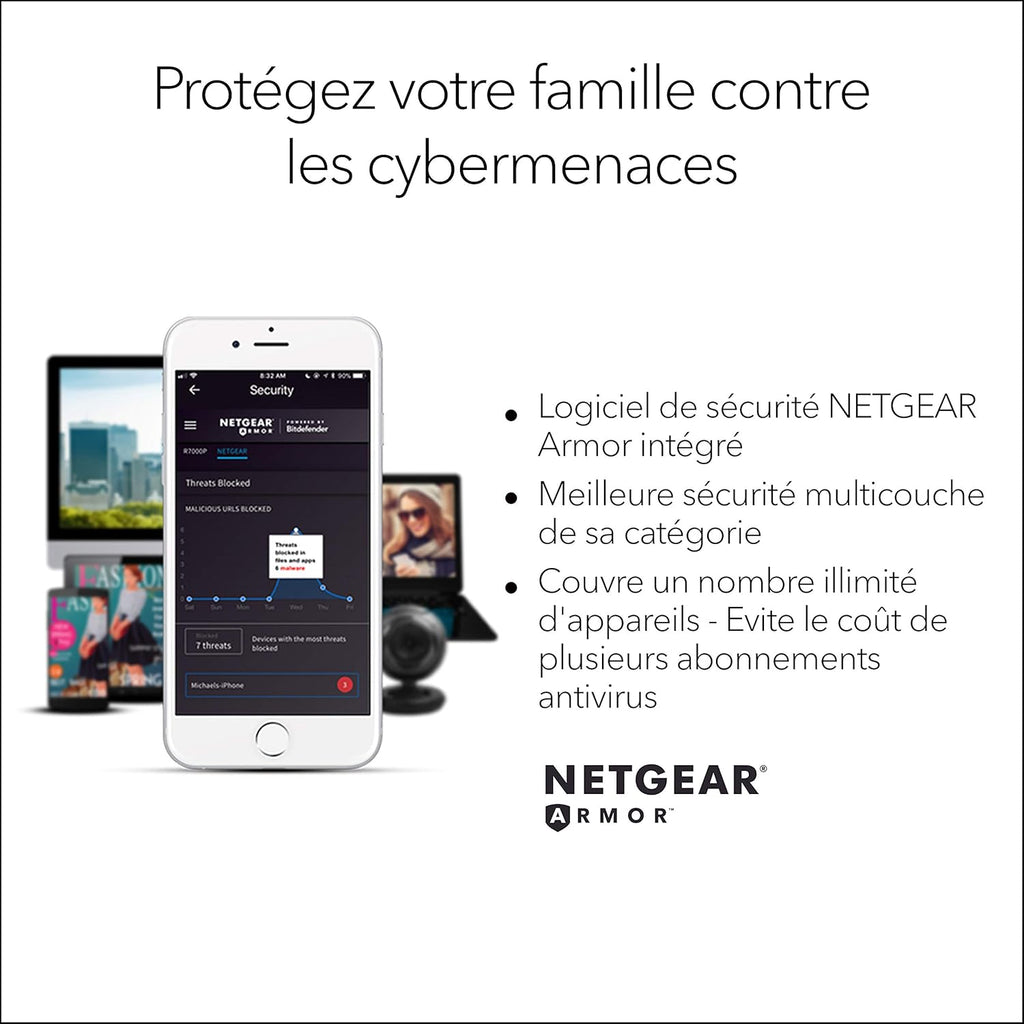 NETGEAR RAX40-100PES Routeur Nighthawk AX4 WiFi 6-Stream AX3000
