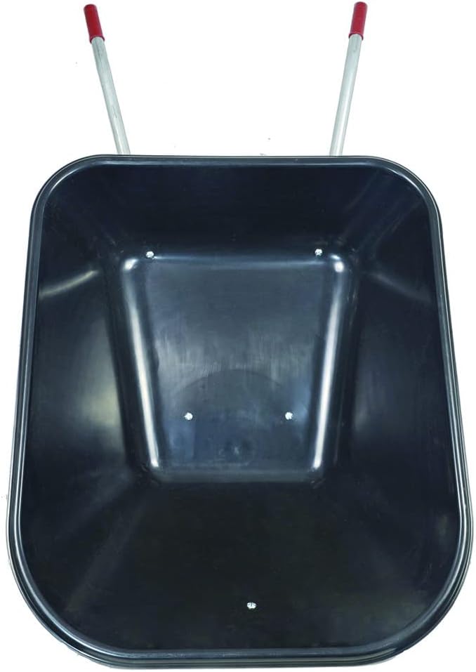 Vigor Brouette avec 2 roues, caisse noire en plastique, capacité 240 lt