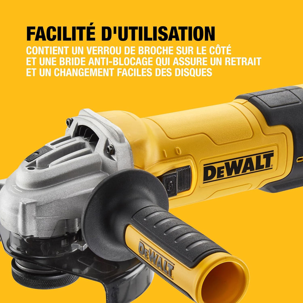 Meuleuse d'angle filaire 125mm à vitesse variable, 1500W avec interrupteur anti-redémarrage - Kit de surfaçage, DWE4257KT-QS