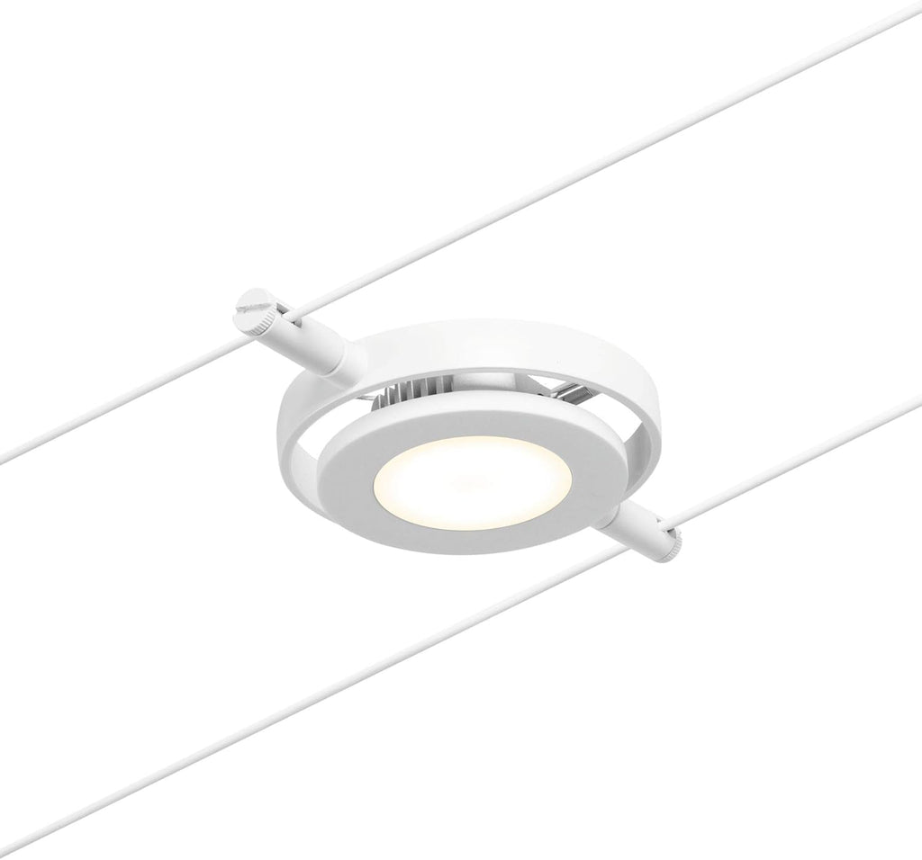Paulmann 94416 CorDuo Kit de cordage LED RoundMac DC avec câble métallique extensible Blanc chromé 3000 K 5 x 4,5 W