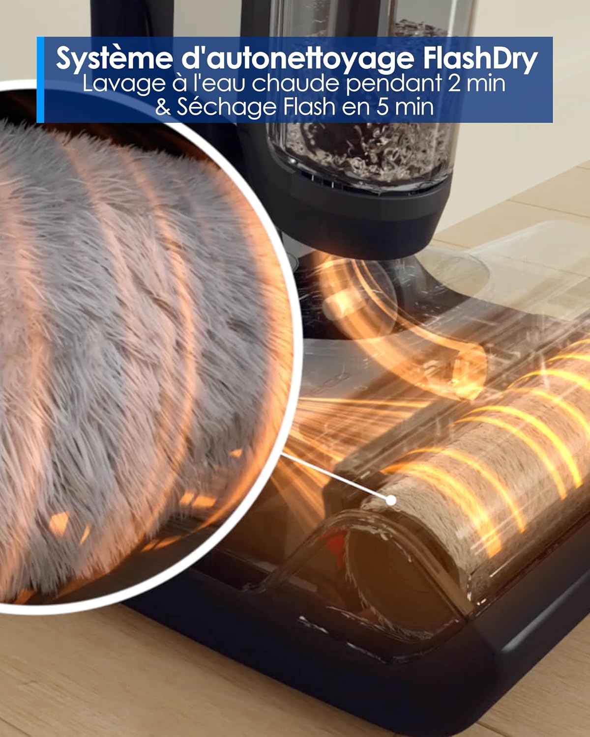Tineco Floor One Switch S6 Nettoyeur de Sol, Aspirateur Laveur sans Fil 5-en-1, Séchage Flash en 5 Min, Auto-Nettoyage, Brosse ZeroTangle, Nettoyage Angles des 2 côtés