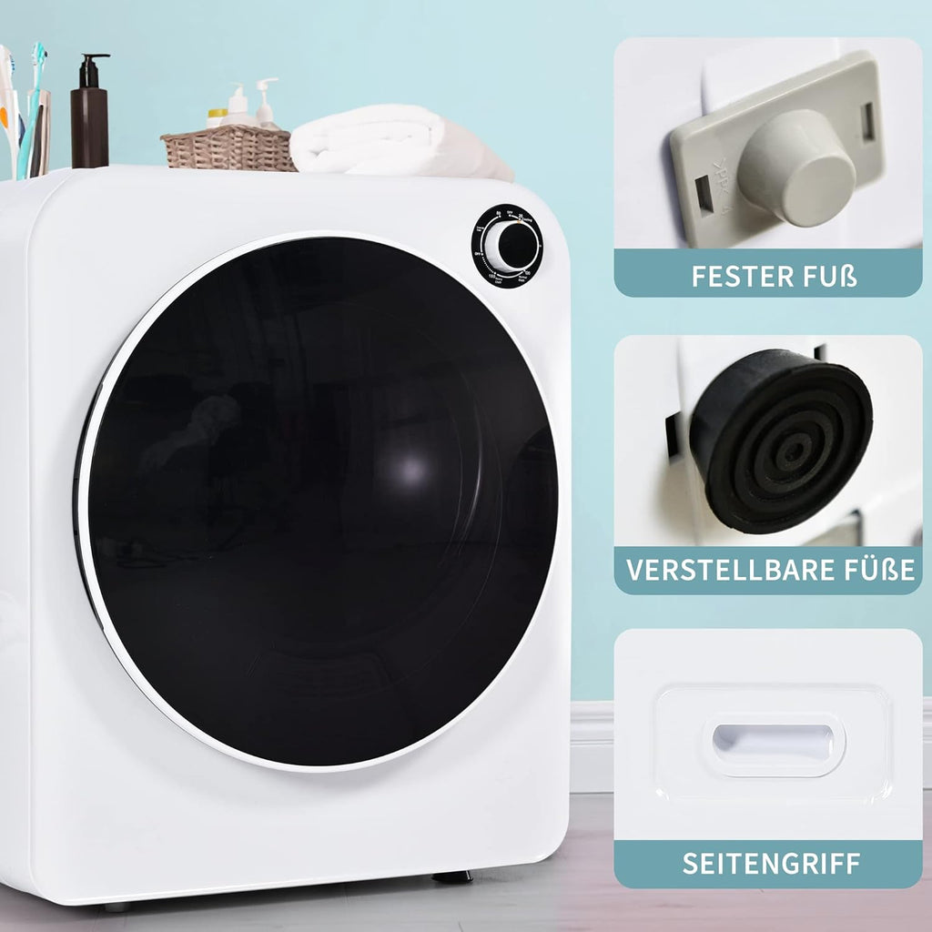 Merax Petit séchoir à linge 5 programmes - Sèche-linge mural avec protection contre la surchauffe et triple filtre - 3 kg - 830 W