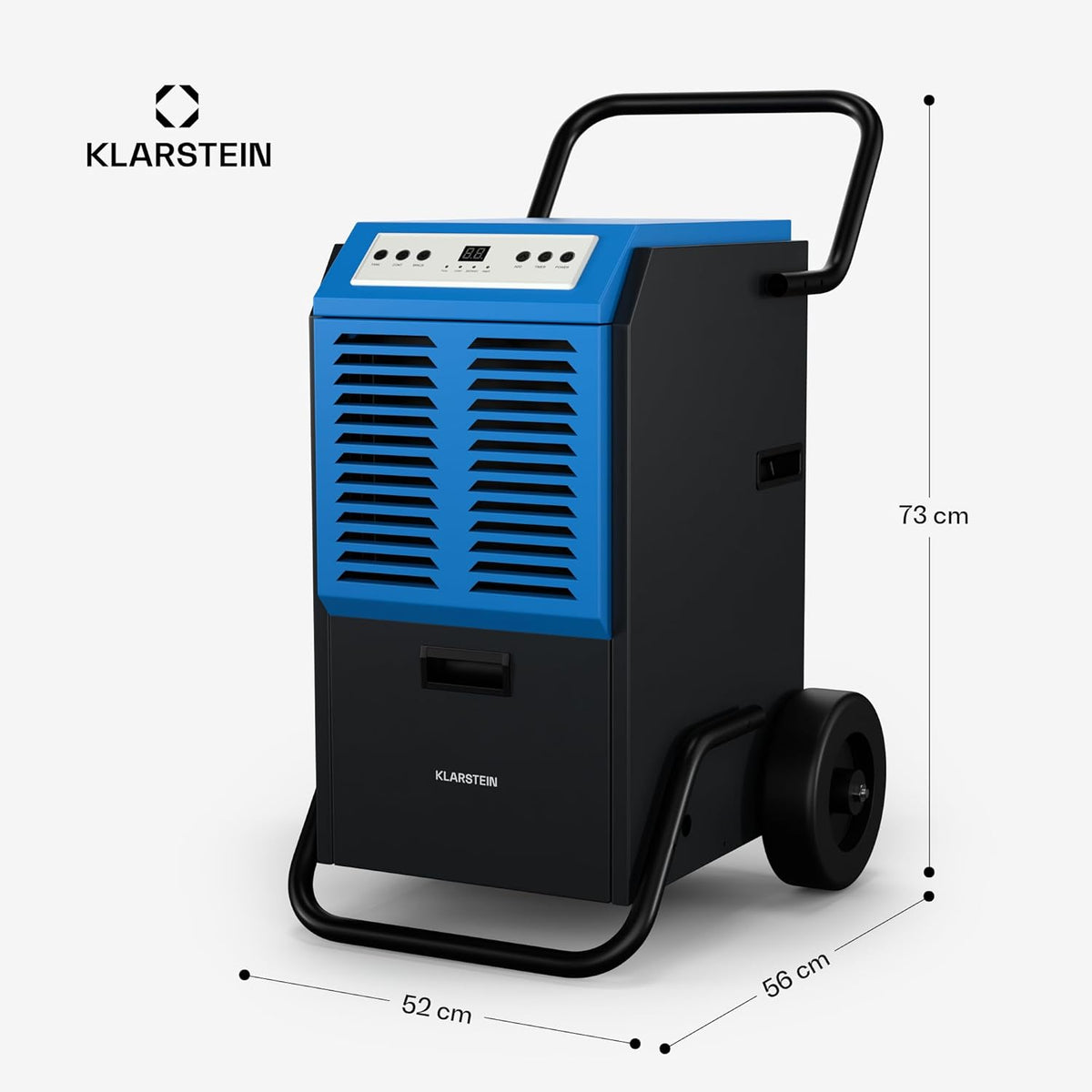 Klarstein DuraDry 50L déshumidificateur d'air, 52 dB, réservoir de 5,5L, minuterie 24h, dégivrage auto, filtre lavable, portable, déshumidificateur électrique pour grands espaces, sous-sols, entrepôts
