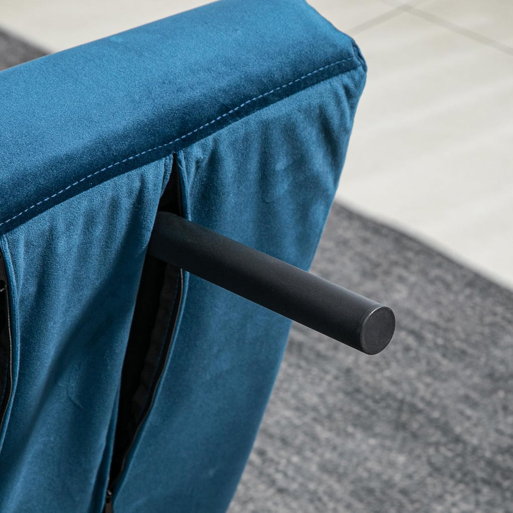 HOMCOM Canapé Convertible 2 Places 4 en 1, canapé-lit avec Dossier réglable sur 5 Niveaux, 2 Coussins et siège rembourré, Tissu Effet Velours, pour Salon, Chambre d'amis, Petit Espace, Bleu