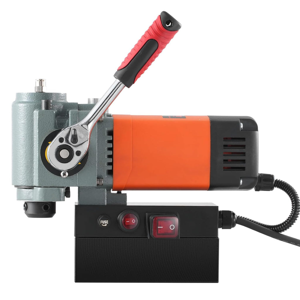 VEVOR Perceuse Magnétique à Profil Bas 1300 W, Perceuse à Colonne Magnétique Diamètre de Perçage Max. 35 mm, avec Dispositif de Refroidissement et Protection contre les Surcharges, pour Construction