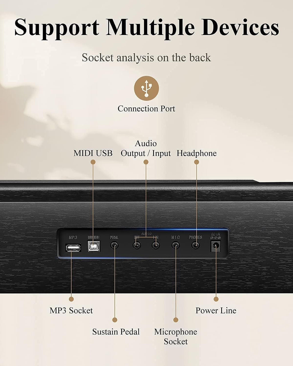 Eastar EK-10S Clavier Piano, 61 touches de taille standard Upright Clavier de Piano numérique pour les débutants avec pédale de sustain et support de livre de musique, cadeau essentiel