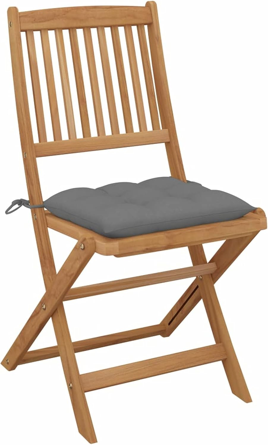 ZEYUAN Chaises Pliables de Jardin 4 pcs avec Coussins Bois d'acacia,Table De Jardin,Chaise De Jardin Aluminium,Chaise Jardin Plastique