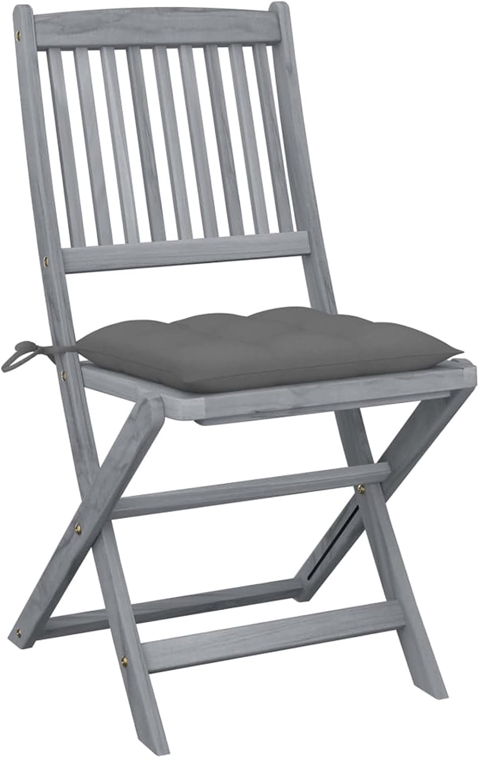 ZEYUAN Chaises Pliables d'extérieur 2 pcs avec Coussins Bois d'acacia,Mobilier À Dîner De Jardin,Table Et Chaises De Patio Terrasse