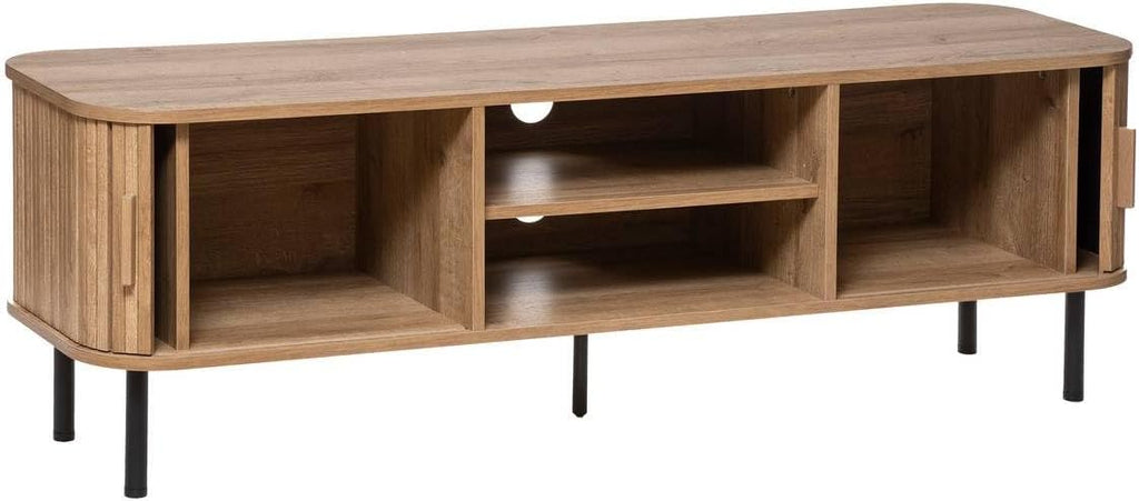 Atmosphera Créateur d'Intérieur - Meuble TV Colva 2 Portes Coulissantes - Étagère Ajustable - Rangement 4 Cases pour Salon, Chambre - H46 x L140cm