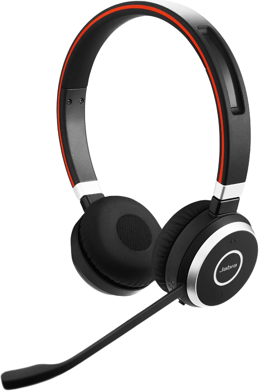 Jabra Evolve 65 Wireless Stereo On-Ear Headset – Unified Communications Optimised Headphones With Long-Lasting Battery – USB Bluetooth Adapter – Black