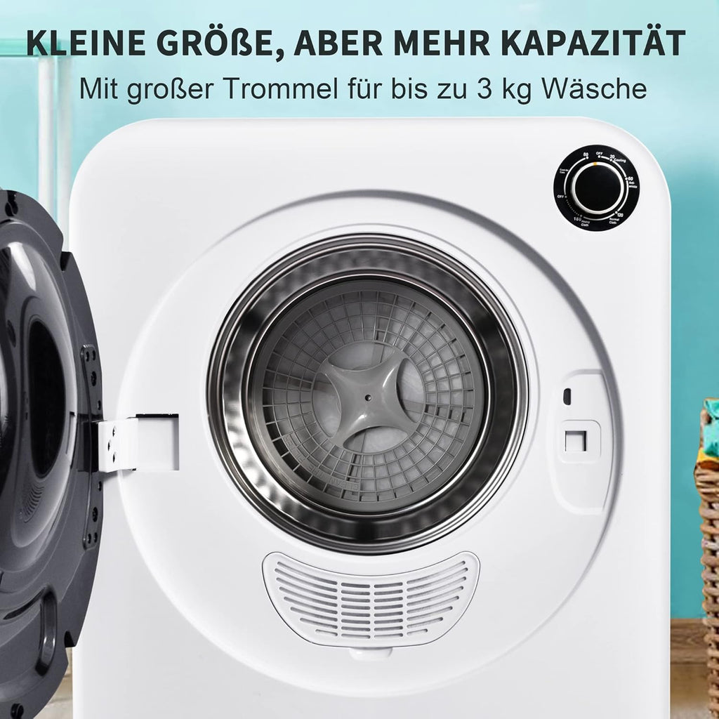 Merax Petit séchoir à linge 5 programmes - Sèche-linge mural avec protection contre la surchauffe et triple filtre - 3 kg - 830 W