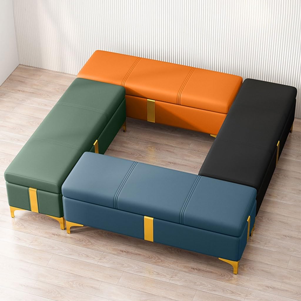 Banc de rangement avec siège rembourré pour chambre à coucher, grand ottomane avec couvercle pour bout de lit, gris foncé, 40 cm, solution de rangement élégante pour décoration d'intérieur
