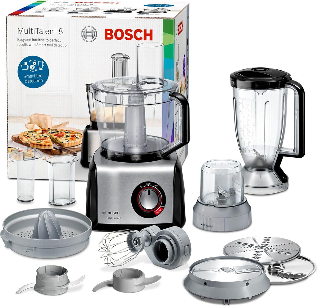 Bosch MultiTalent 8 MC812M844 - Robot de cuisine polyvalent avec plus de 50 fonctions - 1250 W - Grande capacité de 3,9 L - Couleur : Noir
