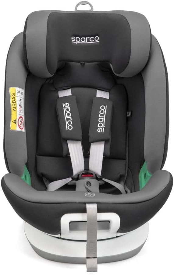 Siège Auto Bébé Enfant Sparco Isofix Rotatif 360° i-Size 40–150cm – ECE R129/03 – Réducteur Inclus – Sécurité Maximale et Confort – Installation Face/Dos Route