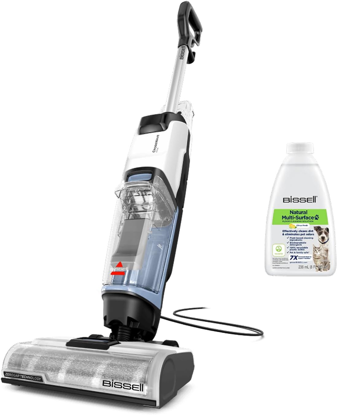Bissell CrossWave Edge, Aspirateur Laveur, Nettoyeur Multi-Surfaces avec Système Auto-Nettoyant, Aspirateur a Eau Filaire ZeroGap, pour Sols Durs & Tapis, Câble 7.5m, 4088N