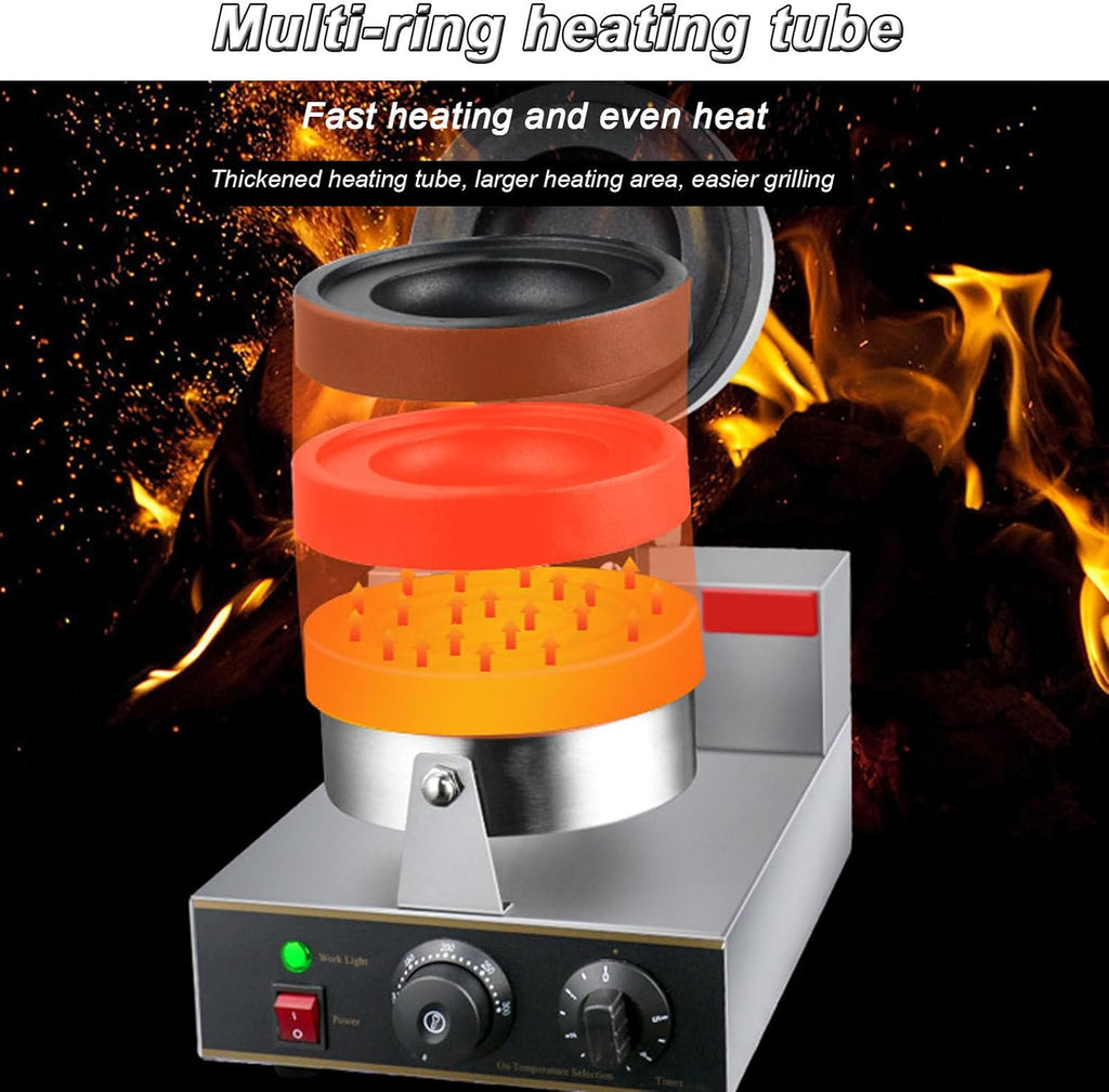 Hydravex Machine à Hamburgers GrilléS, Gaufrier Commercial, Gaufrier AntiadhéSif, ContrôLe De La TempéRature 50-300 ℃, Chauffage Double Face, Gaufres Aux œUfs à Bulles