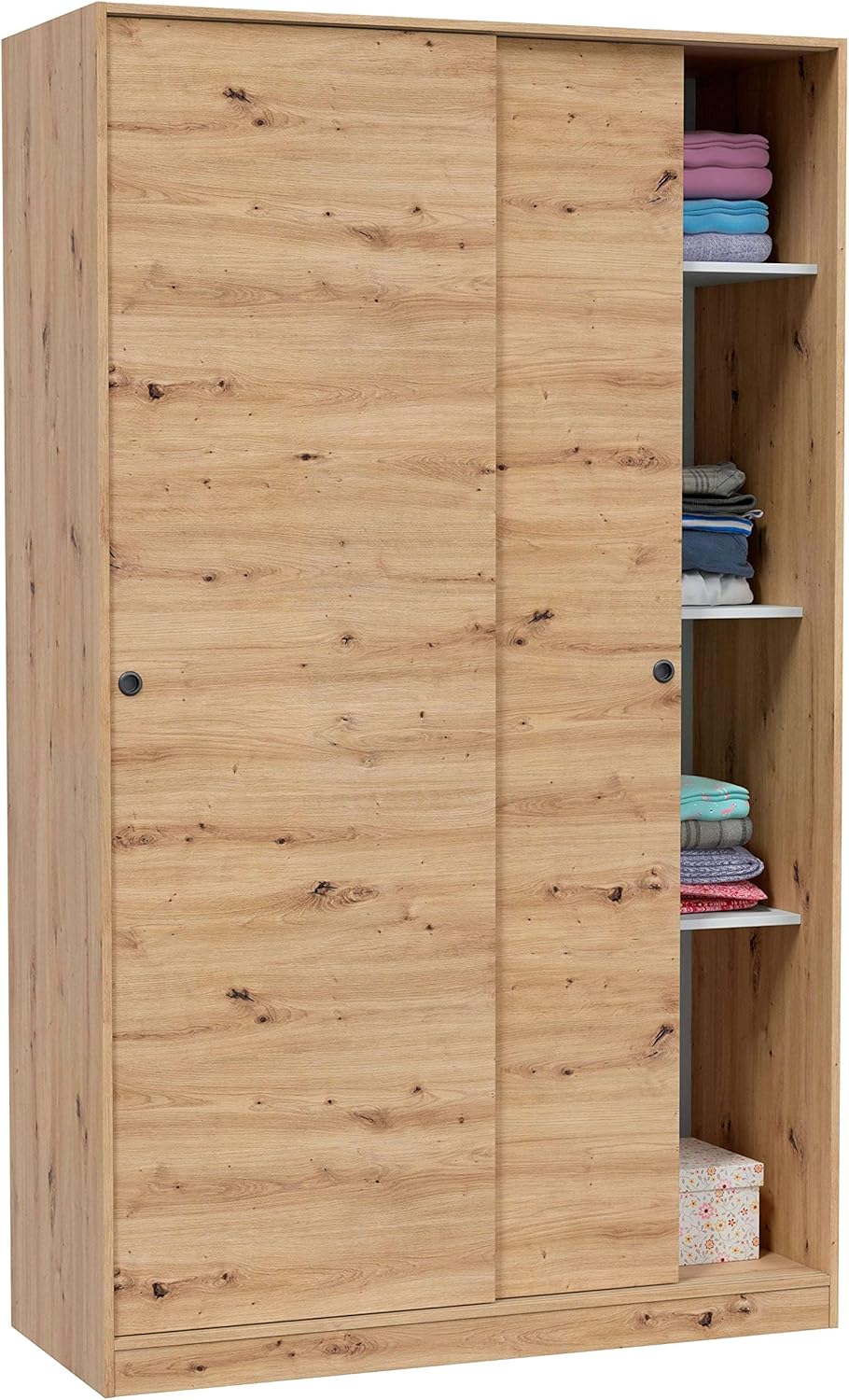 Habitdesign Modèle Enzo Armoire 2 portes coulissantes 200 x 120 x 50 cm