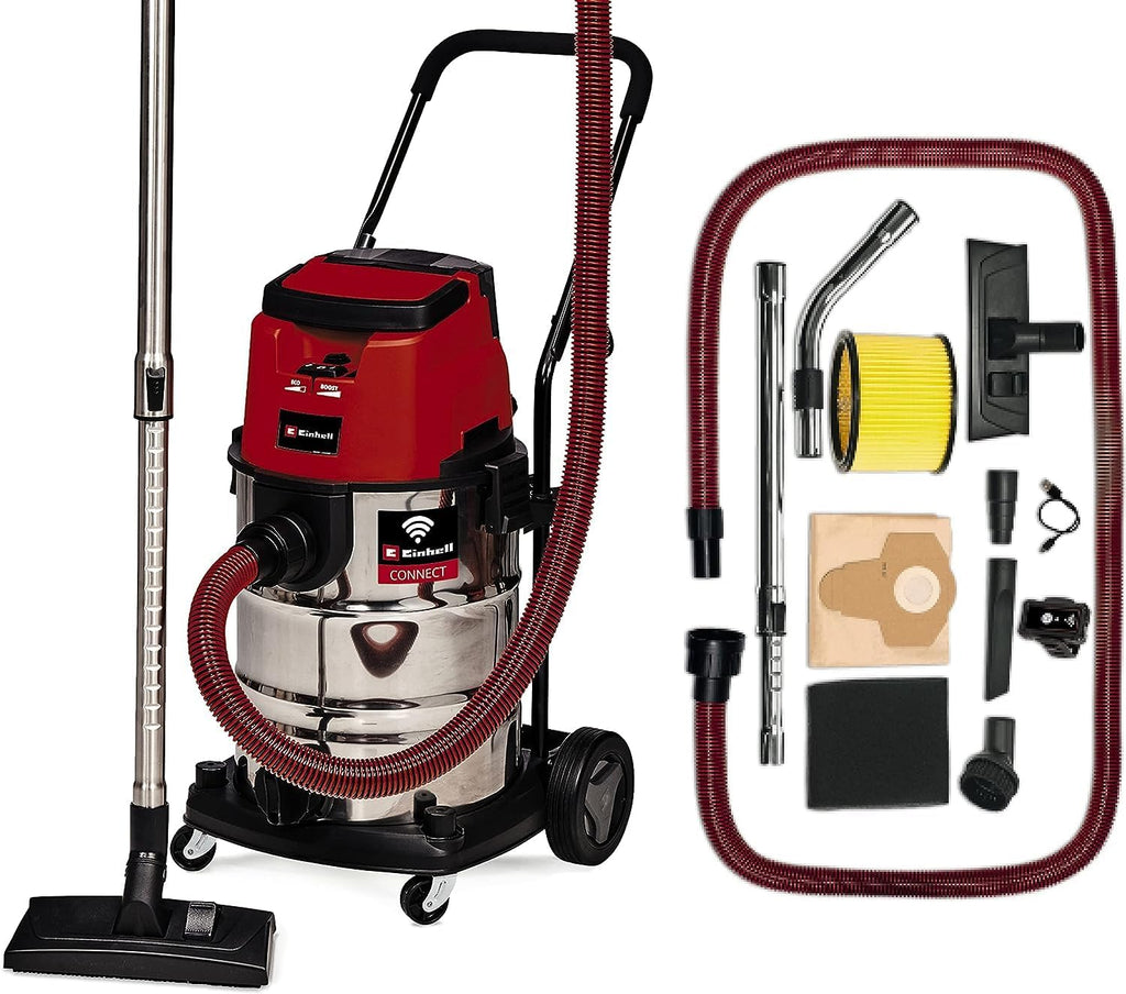 Einhell Professional Aspirateur eaux et poussières sans Fil TP-VC 36/30 S Auto-Solo Power X-Change (36 V, Modes ECO/Boost, Moteur sans Charbon) Livré sans Batterie ni Chargeur