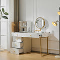 PUGSDRLY Coiffeuse 100x40x78cm avec Miroir et Tiroirs,Offrant Un Vaste Espace de Rangement Compartimenté Tabouret Non Inclus