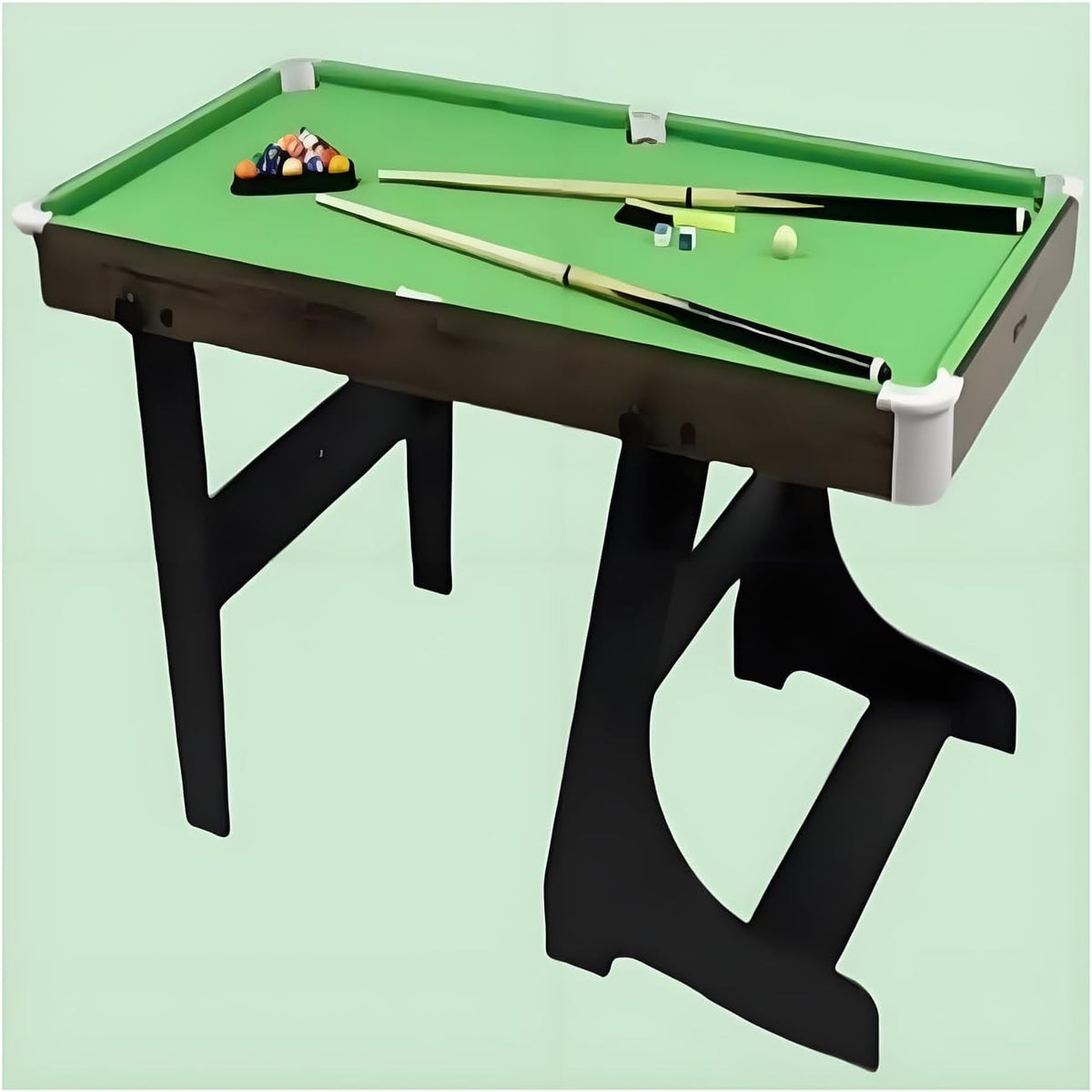 LINRIYOU Portable Table Multi-Jeux 4 en 1, Billard, Tennis De Table, Basketball, Meuble De Jeux Pliable avec Rangement Vertical, IdéAle pour Enfants Et Famille(Color:Green)