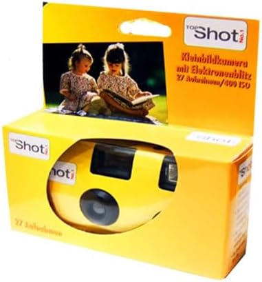 Lot de 10 appareils photo jetables PHOTO PORST 1A Topshot en jaune/appareil photo de mariage/de fête 27 prises chacune