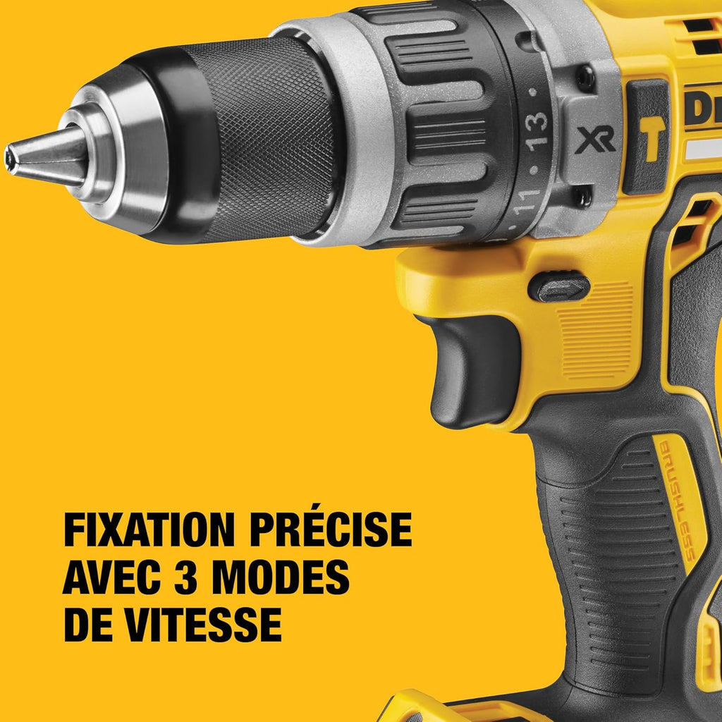 Kit Double18V XR Brushless – Comprend une Perceuse à Percussion Brushless, une Visseuse à Chocs, une Boîte de Rangement, un Chargeur Multivoltage et Deux Batteries XR 5Ah, DCK266P2-QW
