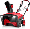 GYMAX Déneigeuse Électrique avec Lumières, Lame 50x25cm, Vitesse 3000rpm, Distance de Jet de Neige 9 m, Goulotte d'Éjection Réglable, Fraise à Neige à Brancher