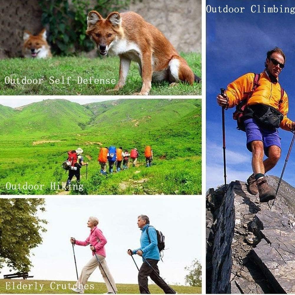 ZHCHAO Nouveaux bâtons de Marche pliants ultralégersection Escalade Marche randonnée réglable en Alliage d'aluminium bâtons de randonnée
